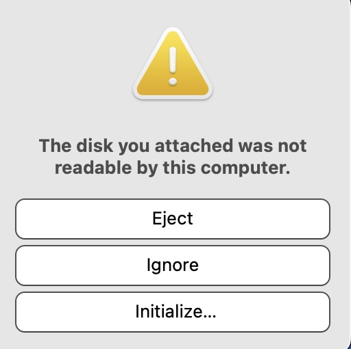 Disk Not Readable Warning